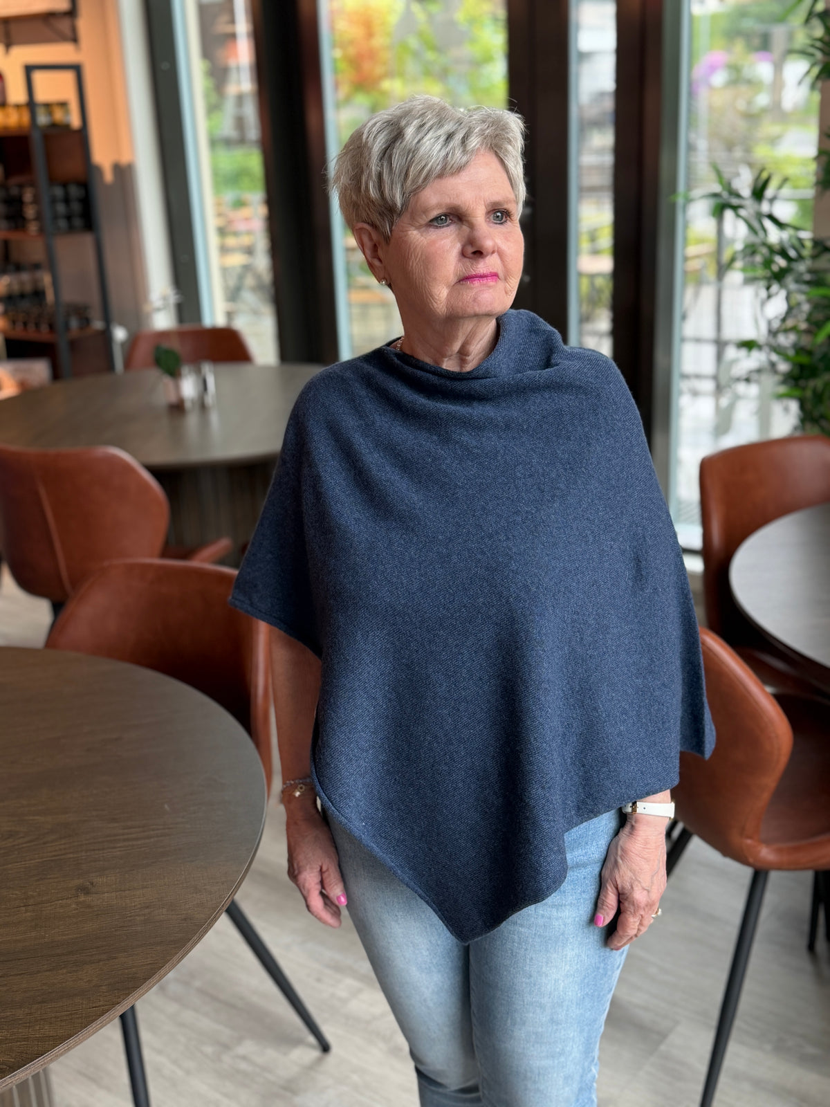 Poncho Jeansblå