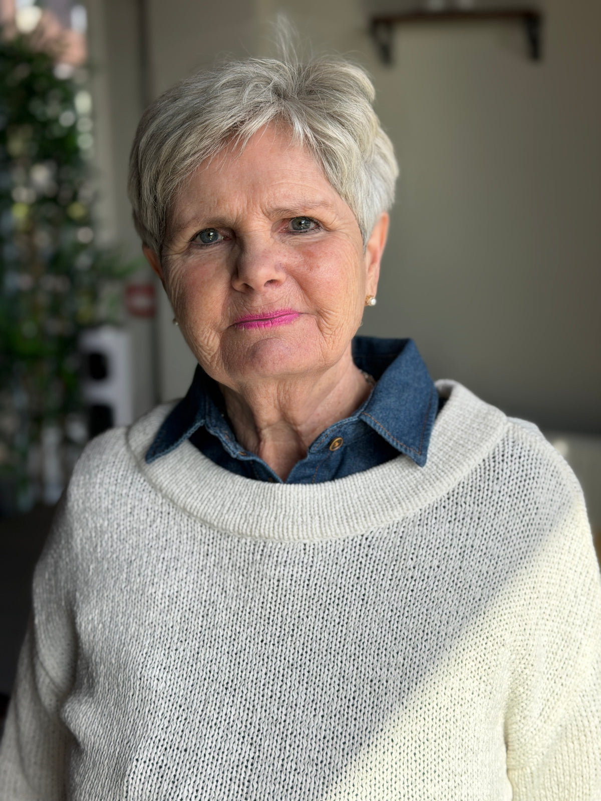 Skjortekrage Denim Mørk Blå