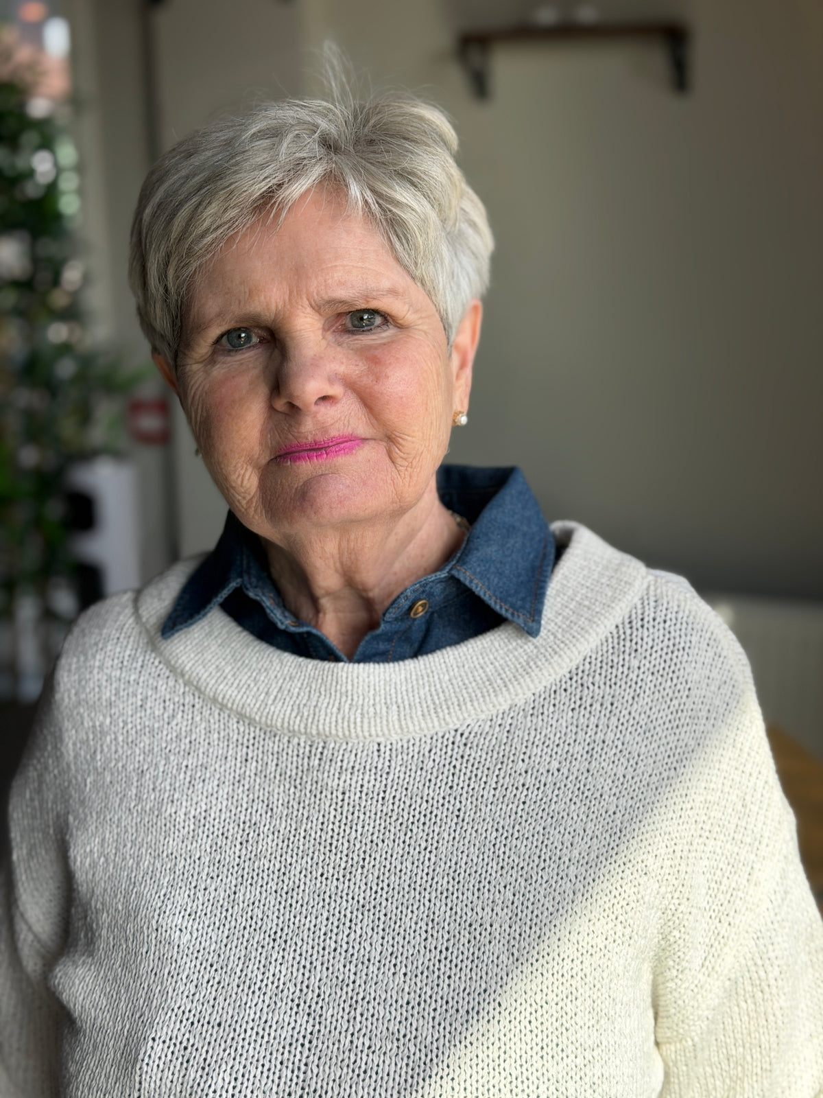 Skjortekrage Denim Mørk Blå