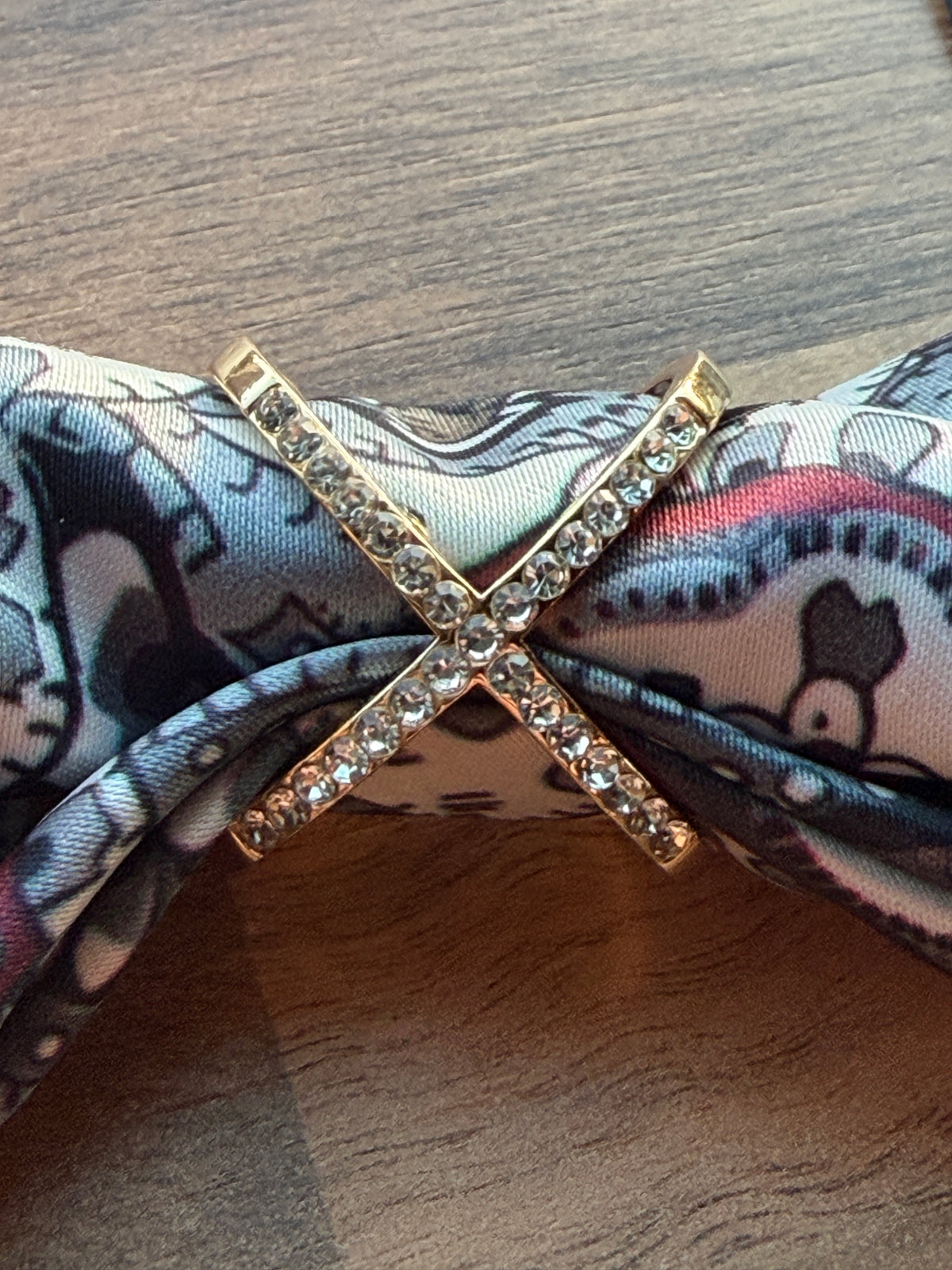 Skjerfring med strass Gull
